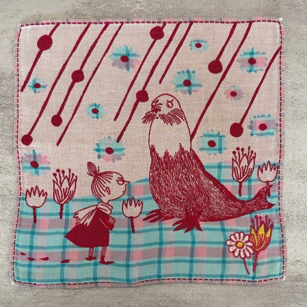 Moomin charactoers cotton Colorful Illustrated Handkerchief